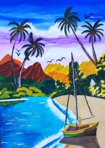 Poster color painting