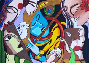 Poster color painting